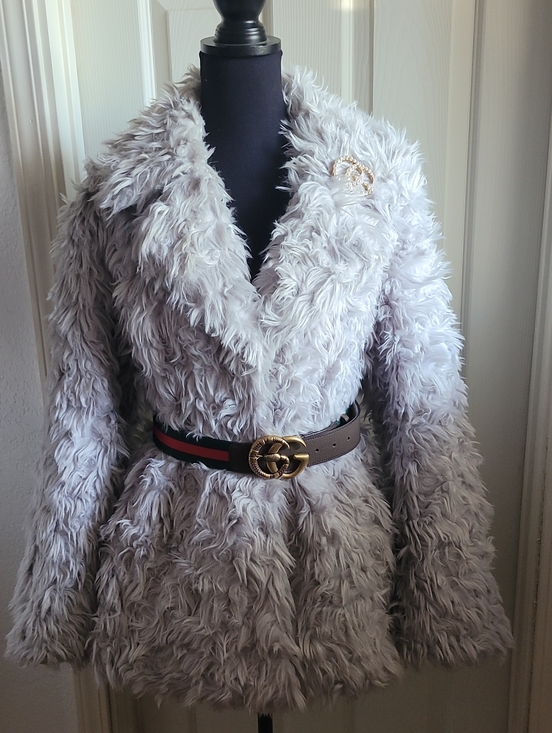 Avec Les Filles Jackets & Blazers - Avec Les Filles Light Gray Teddy Faux Fur Jacket NEW SIZE M SUPER SOFT
